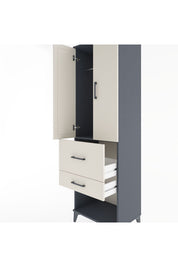 Hyperion Dolap Tek Raflı 2 Çekmeceli Tek Askılı 60x44x195 Antrasit-Aytaşı