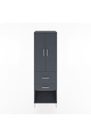 Hyperion Dolap Tek Raflı 2 Çekmeceli Tek Askılı 60x44x195 Antrasit-Antrasit