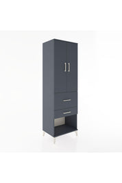 Hyperion Dolap Tek Raflı 2 Çekmeceli Tek Askılı 60x44x195 Antrasit-Antrasit