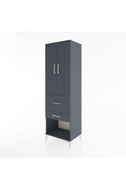 Hyperion Dolap Tek Raflı 2 Çekmeceli Tek Askılı 60x44x195 Antrasit-Antrasit