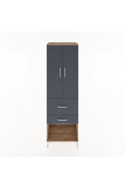 Hyperion Dolap Tek Raflı 2 Çekmeceli Tek Askılı 60x44x195 Çam-Antrasit