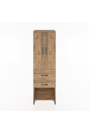 Hyperion Dolap Tek Raflı 2 Çekmeceli Tek Askılı 60x44x195 Çam-Çam