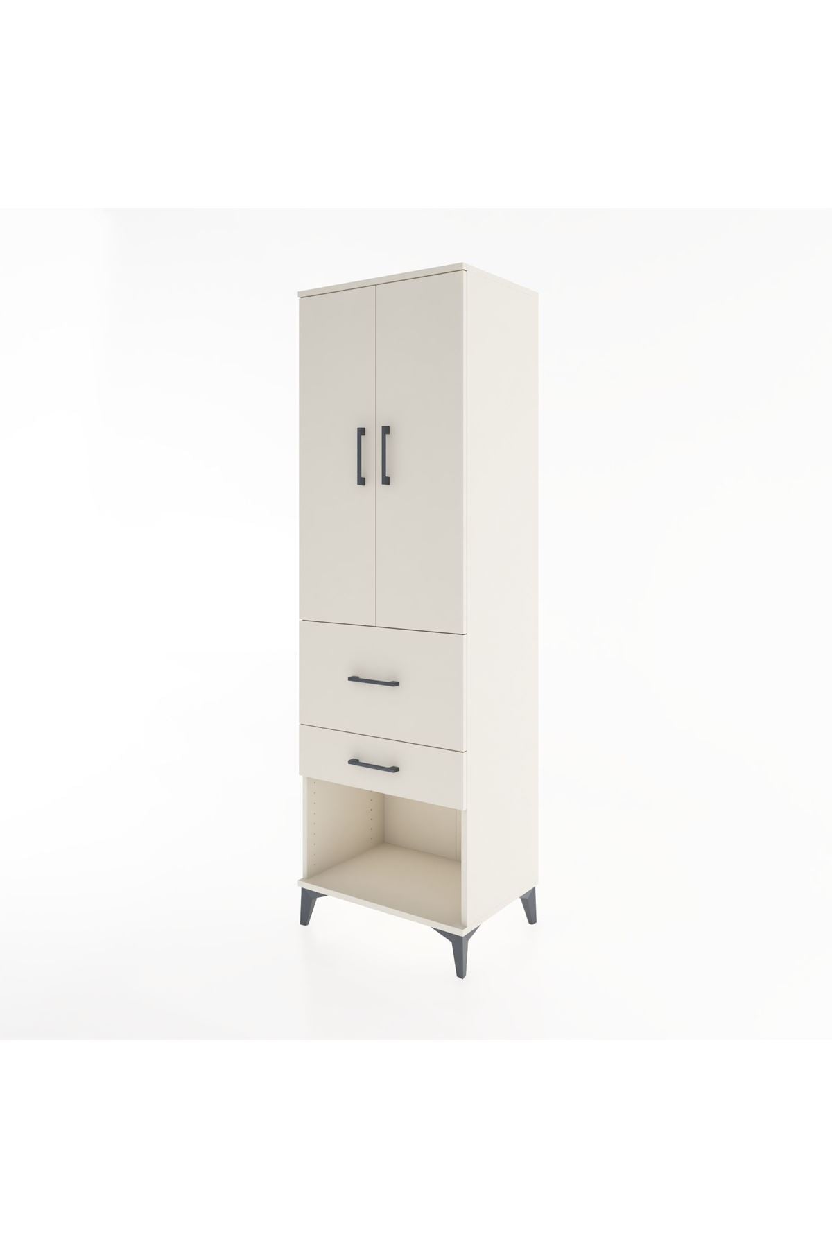 Hyperion Dolap 3 Raflı 2 Çekmeceli 2 Kapaklı 60x44x195 Aytaşı-Aytaşı