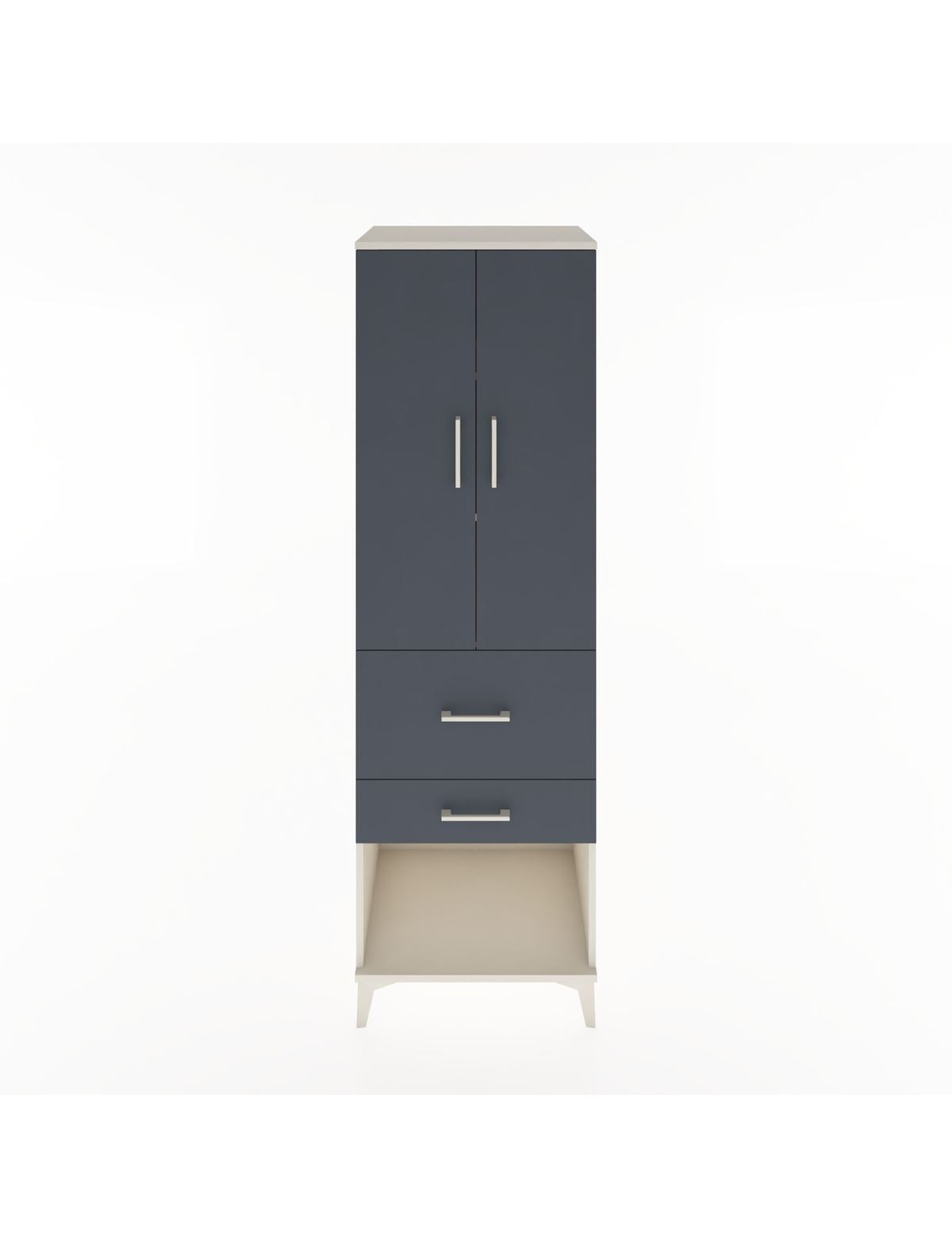 Hyperion Dolap 3 Raflı 2 Çekmeceli 2 Kapaklı 60x44x195 Aytaşı-Antrasit