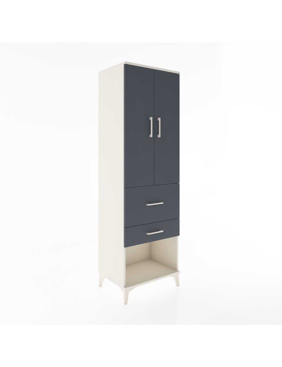 Hyperion Dolap 3 Raflı 2 Çekmeceli 2 Kapaklı 60x44x195 Aytaşı-Antrasit