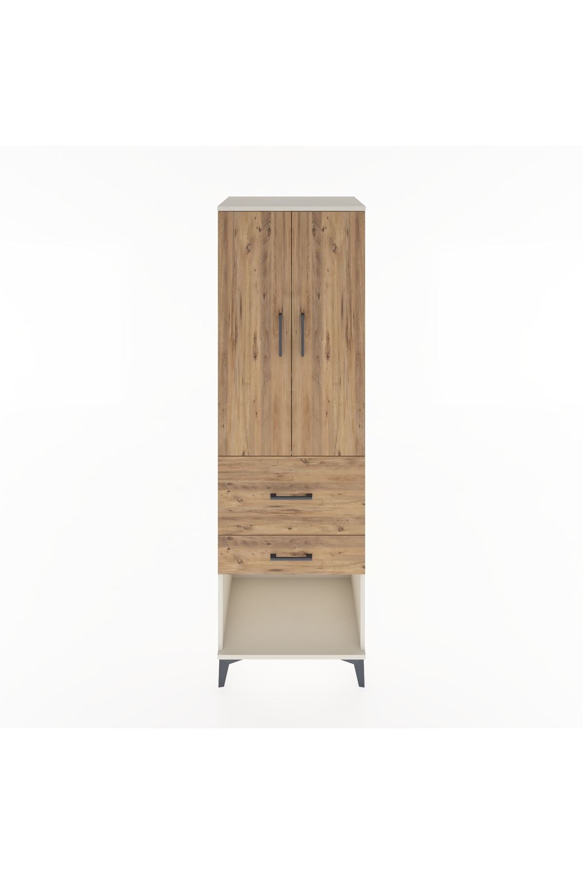 Hyperion Dolap 3 Raflı 2 Çekmeceli 2 Kapaklı 60x44x195 Aytaşı-Çam