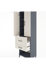 Hyperion Dolap 3 Raflı 2 Çekmeceli 2 Kapaklı 60x44x195 Antrasit-Aytaşı