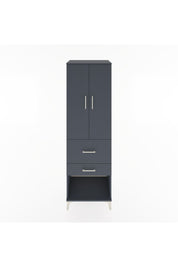 Hyperion Dolap 3 Raflı 2 Çekmeceli 2 Kapaklı 60x44x195 Antrasit-Antrasit