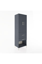 Hyperion Dolap 3 Raflı 2 Çekmeceli 2 Kapaklı 60x44x195 Antrasit-Antrasit