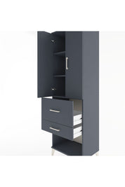 Hyperion Dolap 3 Raflı 2 Çekmeceli 2 Kapaklı 60x44x195 Antrasit-Antrasit