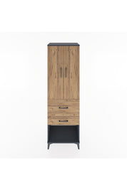 Hyperion Dolap 3 Raflı 2 Çekmeceli 2 Kapaklı 60x44x195 Antrasit-Çam