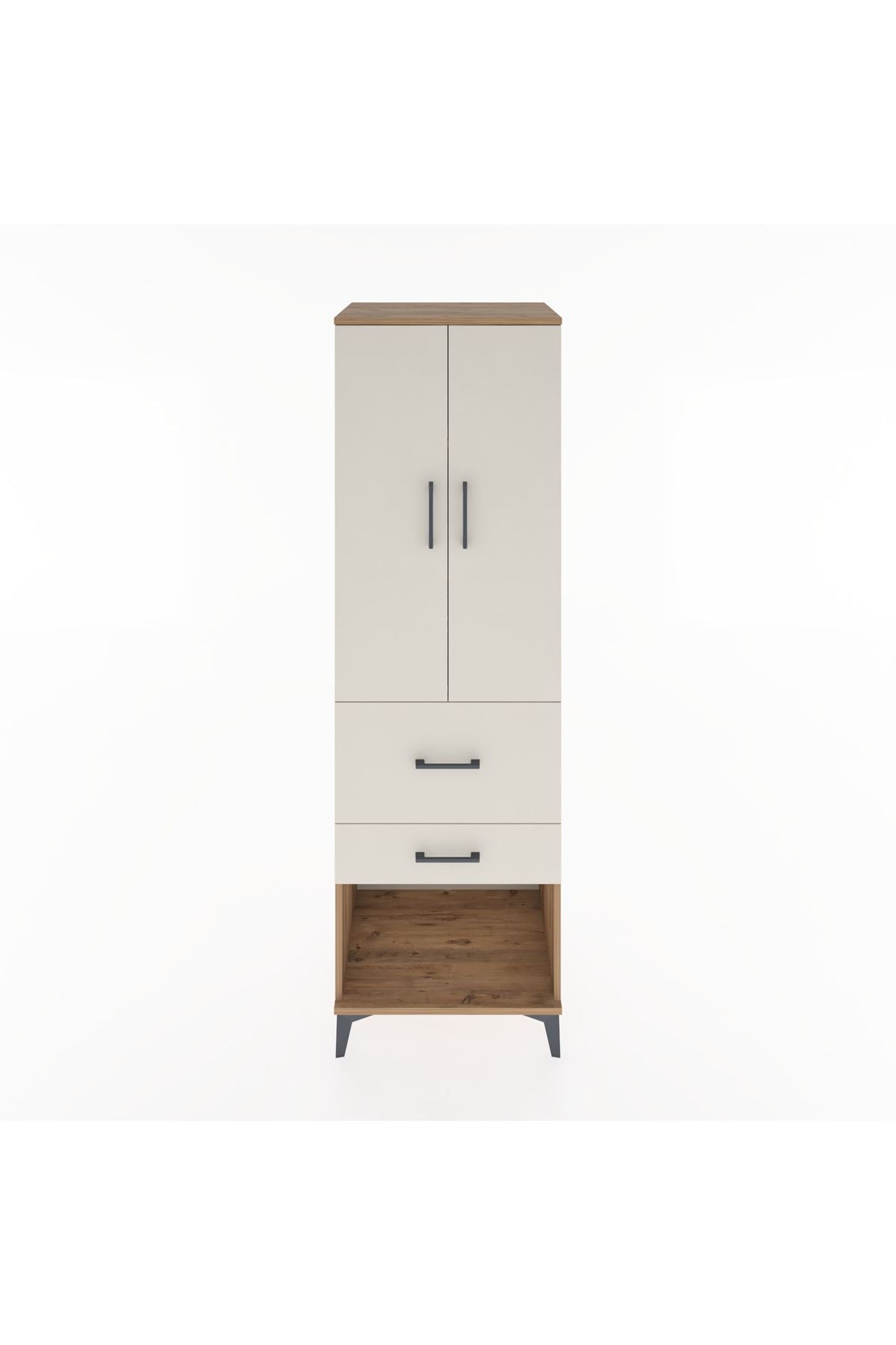 Hyperion Dolap 3 Raflı 2 Çekmeceli 2 Kapaklı 60x44x195 Çam-Aytaşı