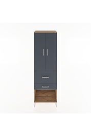 Hyperion Dolap 3 Raflı 2 Çekmeceli 2 Kapaklı 60x44x195 Çam-Antrasit