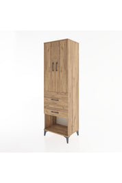 Hyperion Dolap 3 Raflı 2 Çekmeceli 2 Kapaklı 60x44x195 Çam-Çam