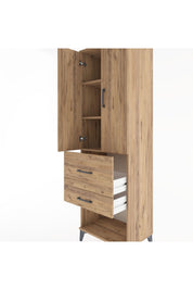 Hyperion Dolap 3 Raflı 2 Çekmeceli 2 Kapaklı 60x44x195 Çam-Çam