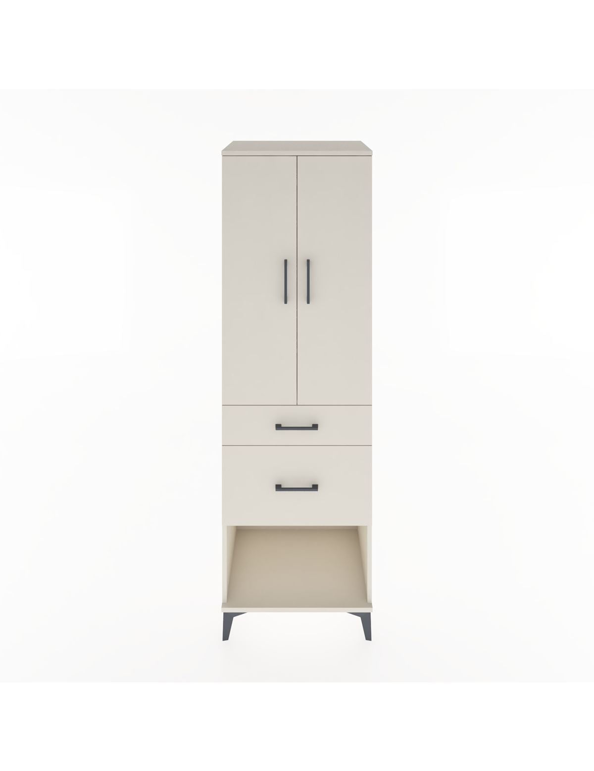 Hyperion Dolap Tek Raflı 2 Çekmeceli Tek Askılı 60x44x195 Aytaşı-Aytaşı