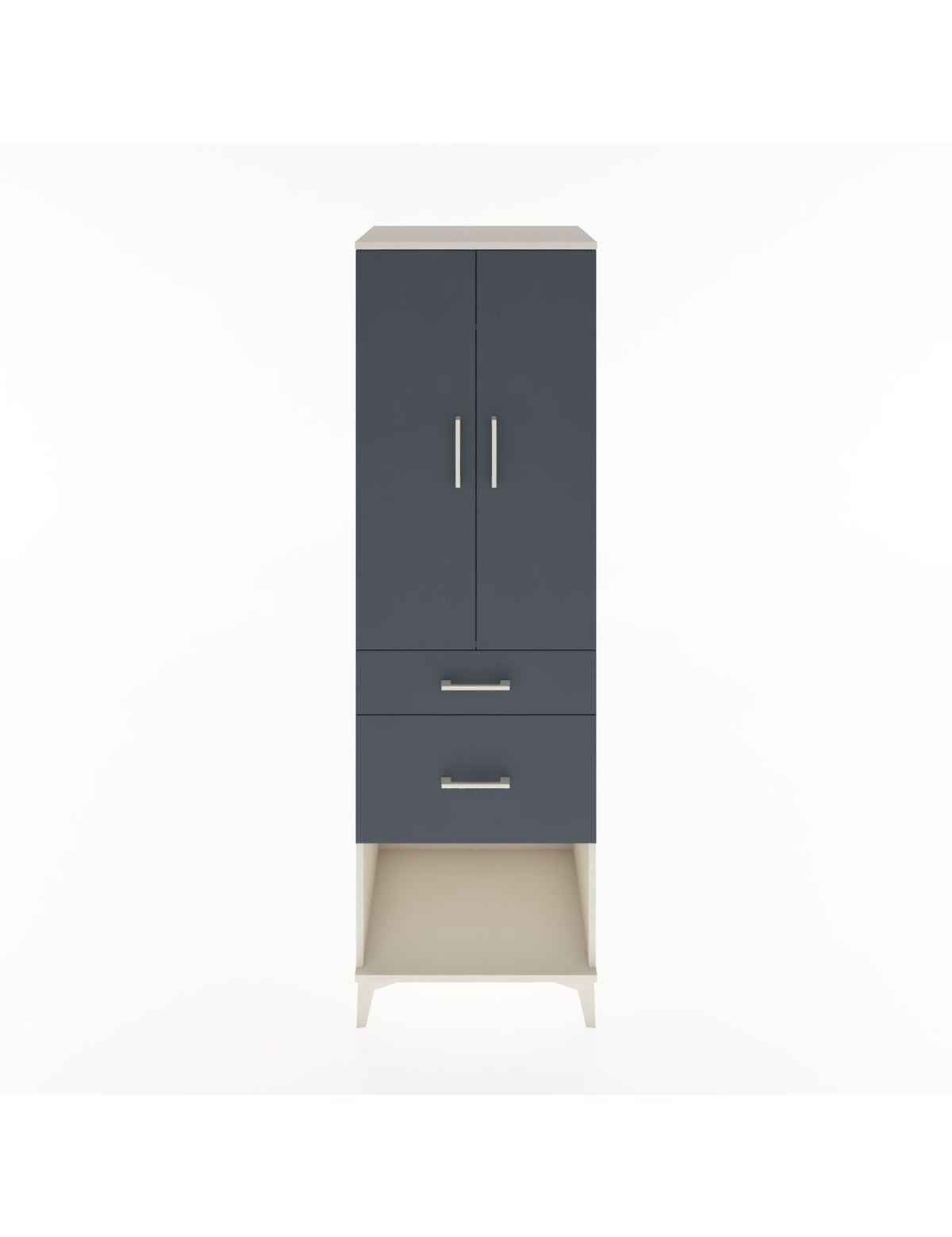 Hyperion Dolap Tek Raflı 2 Çekmeceli Tek Askılı 60x44x195 Aytaşı-Antrasit