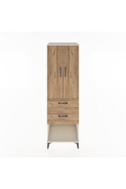 Hyperion Dolap Tek Raflı 2 Çekmeceli Tek Askılı 60x44x195 Aytaşı-Çam