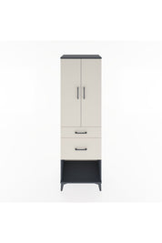 Hyperion Dolap Tek Raflı 2 Çekmeceli Tek Askılı 60x44x195 Antrasit-Aytaşı