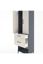 Hyperion Dolap Tek Raflı 2 Çekmeceli Tek Askılı 60x44x195 Antrasit-Aytaşı