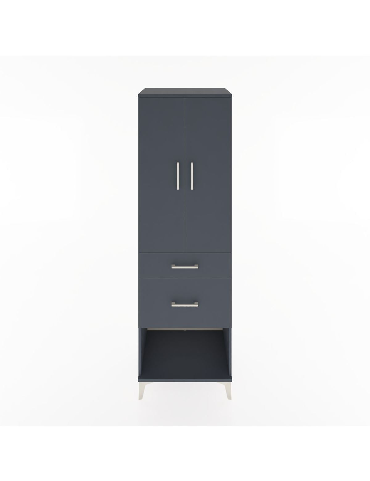 Hyperion Dolap Tek Raflı 2 Çekmeceli Tek Askılı 60x44x195 Antrasit-Antrasit