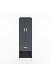 Hyperion Dolap Tek Raflı 2 Çekmeceli Tek Askılı 60x44x195 Antrasit-Antrasit