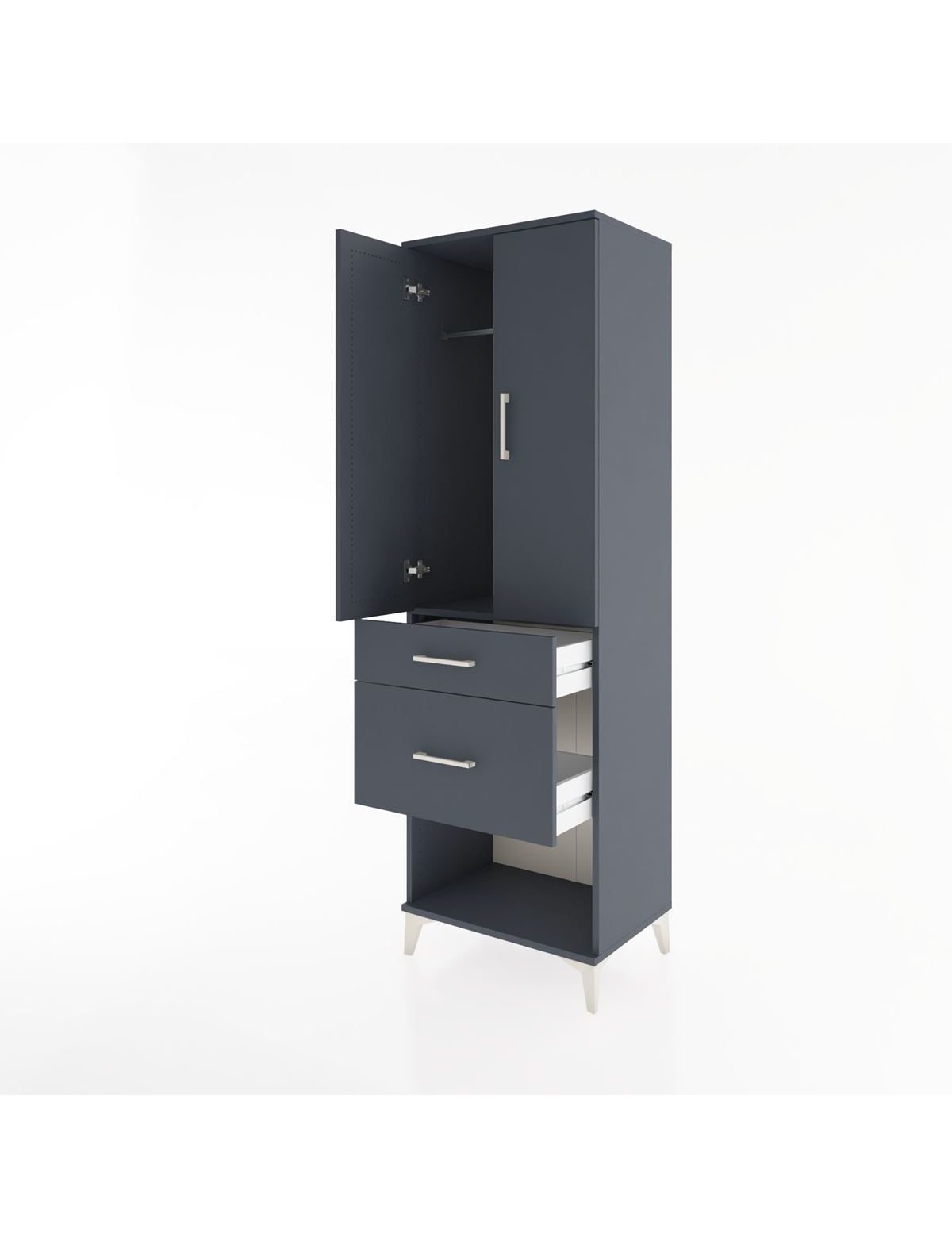 Hyperion Dolap Tek Raflı 2 Çekmeceli Tek Askılı 60x44x195 - S59M052V5B