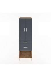 Hyperion Dolap Tek Raflı 2 Çekmeceli Tek Askılı 60x44x195 Çam-Antrasit