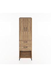 Hyperion Dolap Tek Raflı 2 Çekmeceli Tek Askılı 60x44x195 Çam-Çam