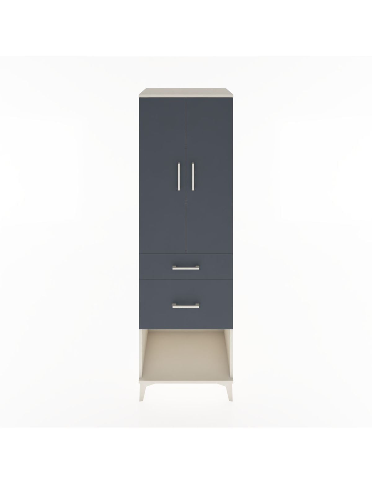 Hyperion Dolap 3 Raflı 2 Çekmeceli 2 Kapaklı 60x44x195 Aytaşı-Antrasit