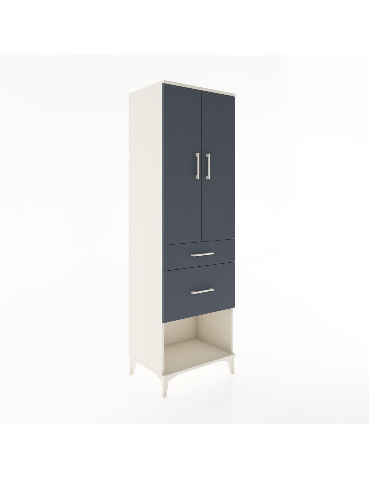 Hyperion Dolap 3 Raflı 2 Çekmeceli 2 Kapaklı 60x44x195 Aytaşı-Antrasit