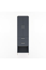 Hyperion Dolap 3 Raflı 2 Çekmeceli 2 Kapaklı 60x44x195 Antrasit-Antrasit