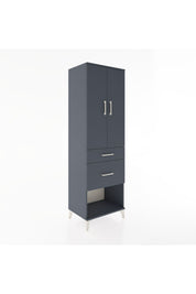 Hyperion Dolap 3 Raflı 2 Çekmeceli 2 Kapaklı 60x44x195 Antrasit-Antrasit