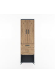 Hyperion Dolap 3 Raflı 2 Çekmeceli 2 Kapaklı 60x44x195 Antrasit-Çam