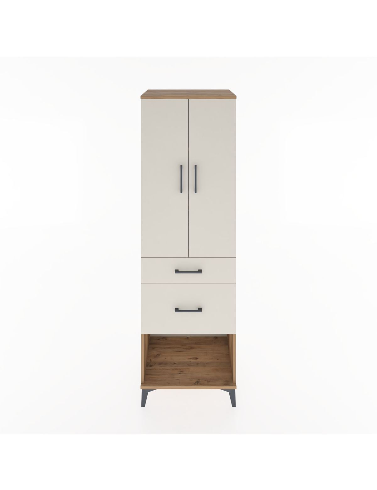 Hyperion Dolap 3 Raflı 2 Çekmeceli 2 Kapaklı 60x44x195 Çam-Aytaşı