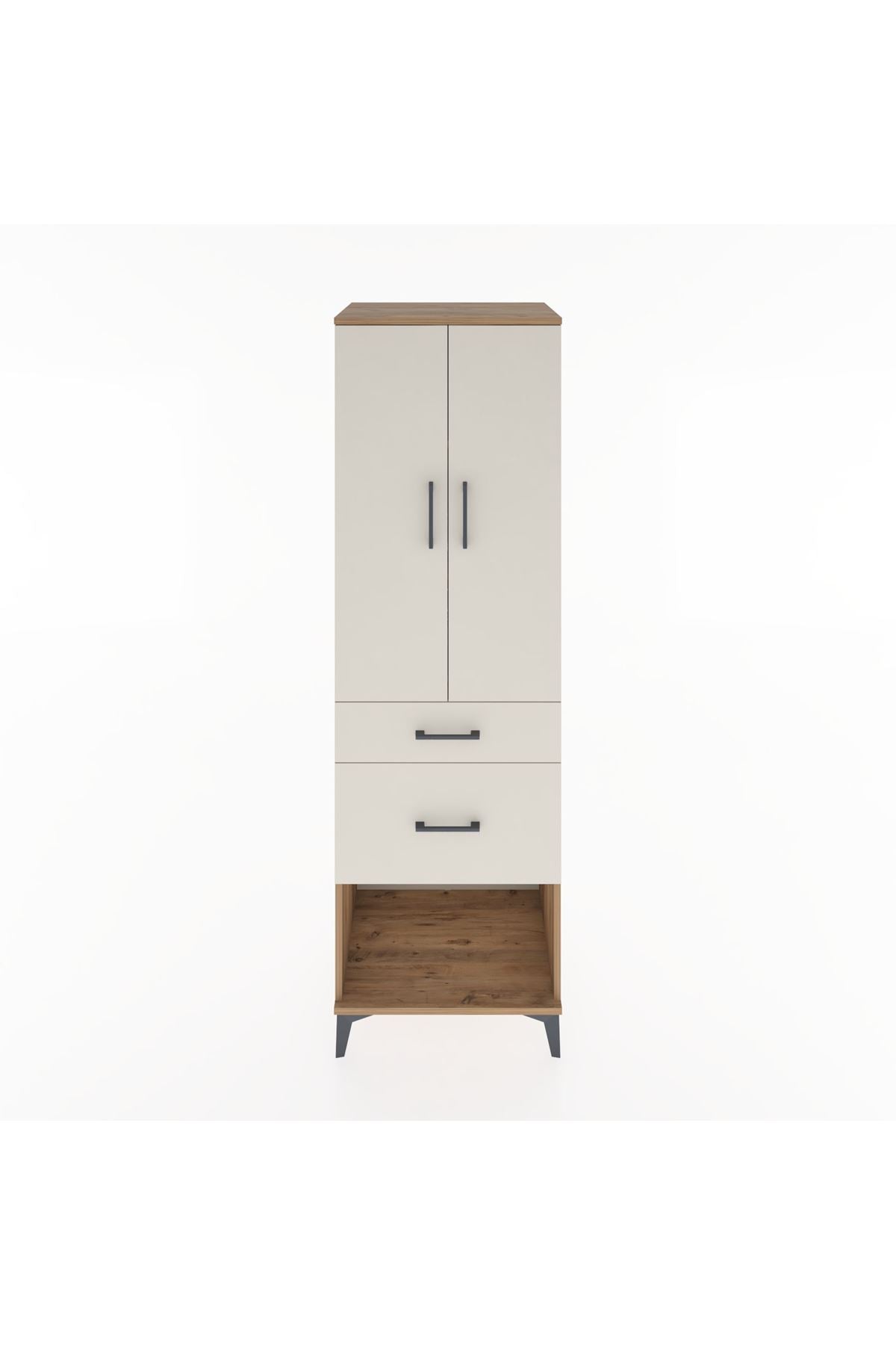 Hyperion Dolap 3 Raflı 2 Çekmeceli 2 Kapaklı 60x44x195 Çam-Aytaşı