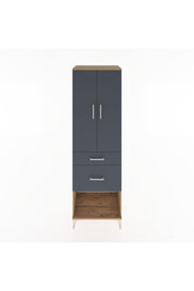 Hyperion Dolap 3 Raflı 2 Çekmeceli 2 Kapaklı 60x44x195 Çam-Antrasit