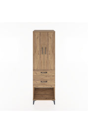 Hyperion Dolap 3 Raflı 2 Çekmeceli 2 Kapaklı 60x44x195 Çam-Çam