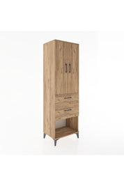 Hyperion Dolap 3 Raflı 2 Çekmeceli 2 Kapaklı 60x44x195 Çam-Çam