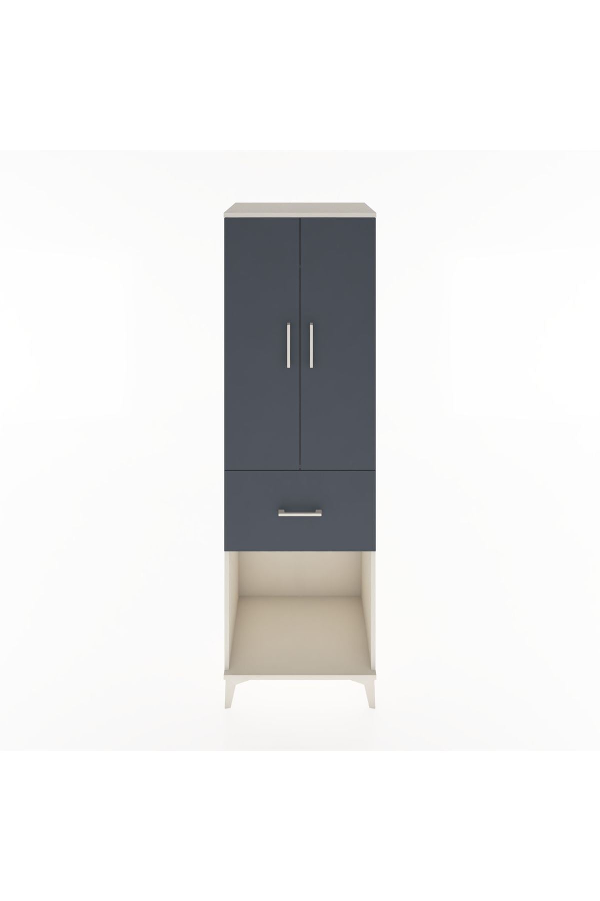 Hyperion Dolap Tek Raflı Tek Çekmeceli Tek Askılı 60x44x195 Aytaşı-Antrasit