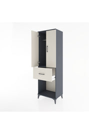 Hyperion Dolap Tek Raflı Tek Çekmeceli Tek Askılı 60x44x195 Antrasit-Aytaşı