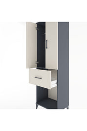 Hyperion Dolap Tek Raflı Tek Çekmeceli Tek Askılı 60x44x195 Antrasit-Aytaşı