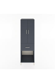 Hyperion Dolap Tek Raflı Tek Çekmeceli Tek Askılı 60x44x195 Antrasit-Antrasit