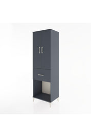 Hyperion Dolap Tek Raflı Tek Çekmeceli Tek Askılı 60x44x195 Antrasit-Antrasit