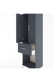 Hyperion Dolap Tek Raflı Tek Çekmeceli Tek Askılı 60x44x195 Antrasit-Antrasit