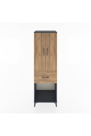 Hyperion Dolap Tek Raflı Tek Çekmeceli Tek Askılı 60x44x195 Antrasit-Çam