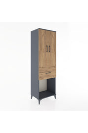 Hyperion Dolap Tek Raflı Tek Çekmeceli Tek Askılı 60x44x195 Antrasit-Çam