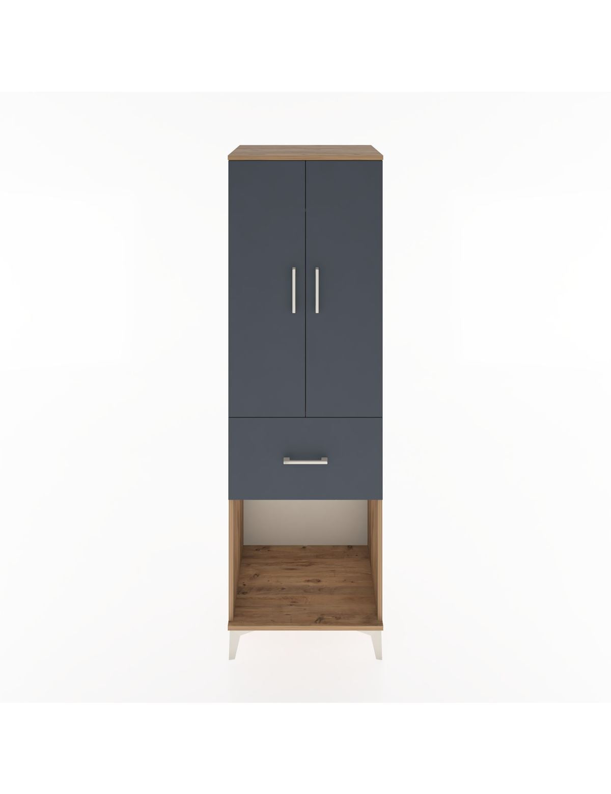 Hyperion Dolap Tek Raflı Tek Çekmeceli Tek Askılı 60x44x195 Çam-Antrasit