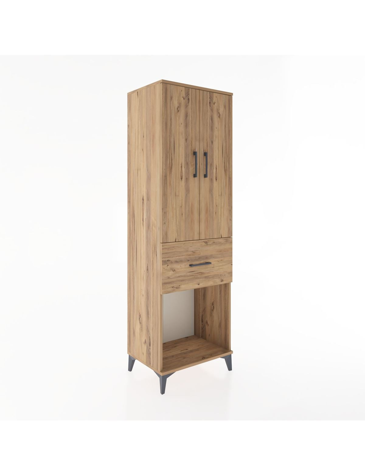 Hyperion Dolap Tek Raflı Tek Çekmeceli Tek Askılı 60x44x195 Çam-Çam