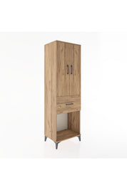 Hyperion Dolap Tek Raflı Tek Çekmeceli Tek Askılı 60x44x195 Çam-Çam